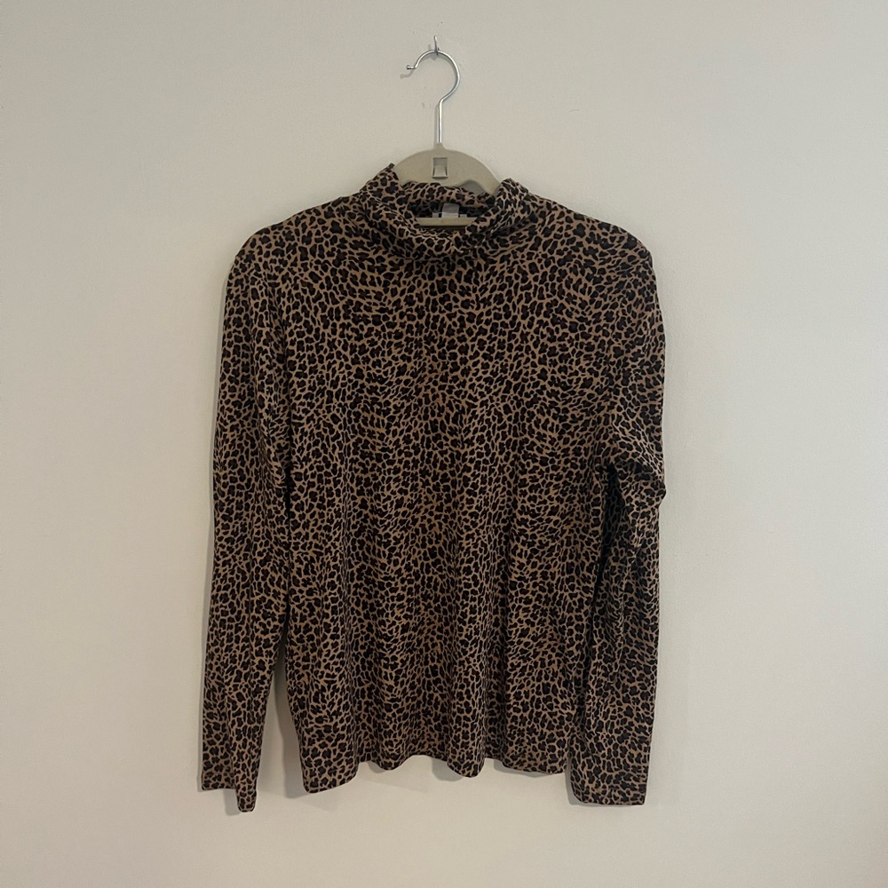 NWT jcrew cheetah turtleneck